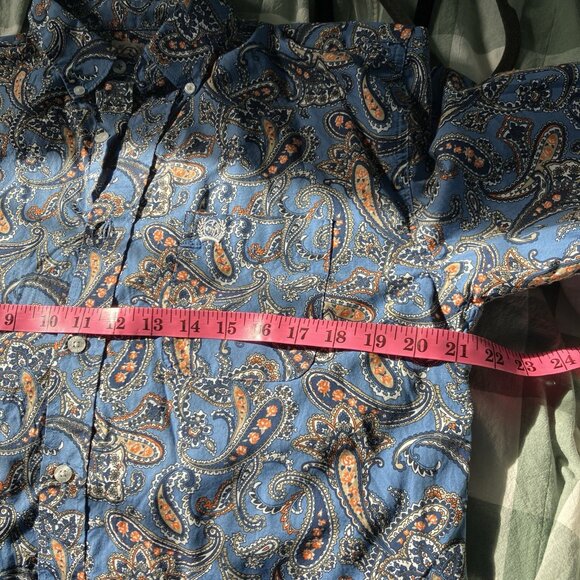 Cinch Button Up Shirt Boys XXL 16-18 Cotton Paisley Blue Western Cowboy Rodeo - Picture 4 of 5